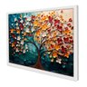 Quadro Decorativo Floral Luxo Florescer em Moldura Caixa TaColado Moldura Trad 1cm Branca com Vidro  - 1