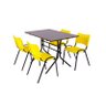 Jogo de Mesa Moema 120 x 70 + 4 cadeiras ISO amarela - 1