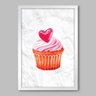 Quadro Cozinha Cupcake - 90x60cm - Moldura Caixa Branco - 1