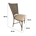 Ver imagem 2 de 4 Cadeira Vivara Mesa Jantar Estofada Cozinha Fibra Sintética Areia
