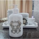 Ver imagem 7 de Kit Higiene Bebê Safari 5 Peças - Bandeja, Potes, Porta Álcool e Molhadeira - Tudo Porcelana