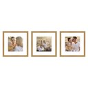 Ver imagem 2 de Kit Quadro Porta Retrato 32X32 - Foto 20X20 - Paspatur Branco:Moldura Freijo/Kit com 3 Unidades