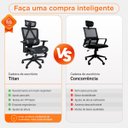 Ver mais imagens de Cadeira Presidente Titan Ergonômica Tela Mesh Reclinável com Apoio para Pés Preto