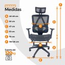 Ver imagem 5 de Cadeira de Escritório Presidente Executiva Oficial Titan - Preto - 1