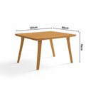 Ver imagem 3 de Mesa de Jantar Millena 80x80 em Madeira Maciça Estilo Contemporâneo Imbuia