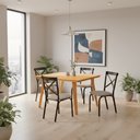 Ver imagem 4 de Mesa de Jantar Millena 80x80 em Madeira Maciça Estilo Contemporâneo Imbuia