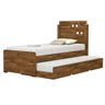 Cama Bibox Solteiro Luiza com Auxiliar 100% Mdf Resistente:marrom - 2