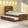 Cama Bibox Solteiro Luiza com Auxiliar 100% Mdf Resistente:marrom - 1