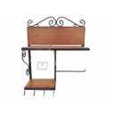 Ver imagem 1 de Prateleira Suporte Ferro e Madeira para Cozinha Porta Condimentos Temperos Papel Toalha Xícaras