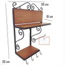 Ver imagem 2 de Prateleira Suporte Ferro e Madeira para Cozinha Porta Condimentos Temperos Papel Toalha Xícaras