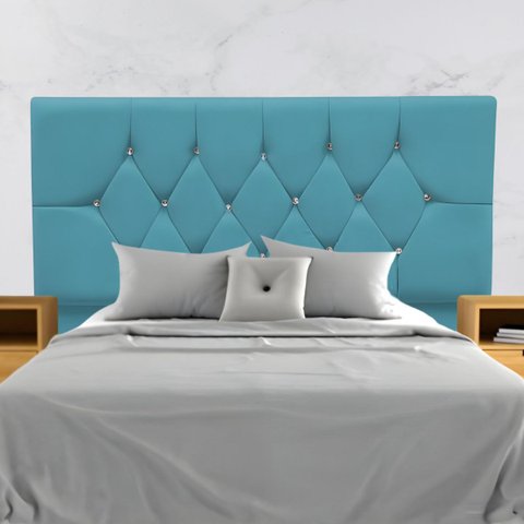 Cabeceira Cama Box Estofada Queen Size 160 Cm Suede Isabela:azul Turquesa