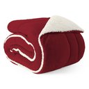 Ver imagem 1 de Coberdrom Cobertor Solteiro 1 Peça Maya Manta Soft e Sherpa de Carneiro 100% Poliéster:vermelho