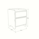 Ver imagem 3 de Mesa de Cabeceira 2 Gavetas 45cm Cindy - Preto