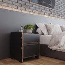 Ver imagem 2 de Mesa de Cabeceira 2 Gavetas 45cm Cindy - Preto