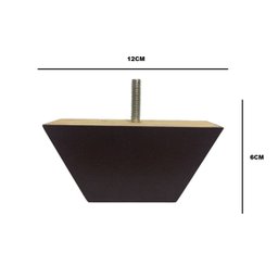 Pé Retangular Imbuia Sofás 6cm Altura 12cm Kit 08 Pezinhos - 4