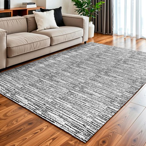 Tapete Sala Antiderrapante Decoração 1.40m X 2.00m Tear Artesanal Jacquard Poliéster Geométrico Hall