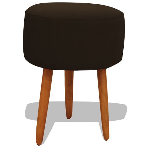 Puff Banqueta Decorativo Redondo para Sala Pé Palito 50 Cm Altura Marrom do Lar Móveis