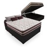 Cama Box Com Baú Casal + Colchão De Molas - Comfort Prime - Classic Superlastic 138cm Preto - 2