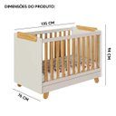 Ver imagem 4 de Kit Quarto de Bebê Berço com Cômoda Pingo Off White/amêndoa