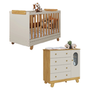 Ver imagem 6 de Kit Quarto de Bebê Berço com Cômoda Pingo Off White/Amêndoa