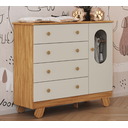 Ver imagem 3 de Kit Quarto de Bebê Berço com Cômoda Pingo Off White/amêndoa