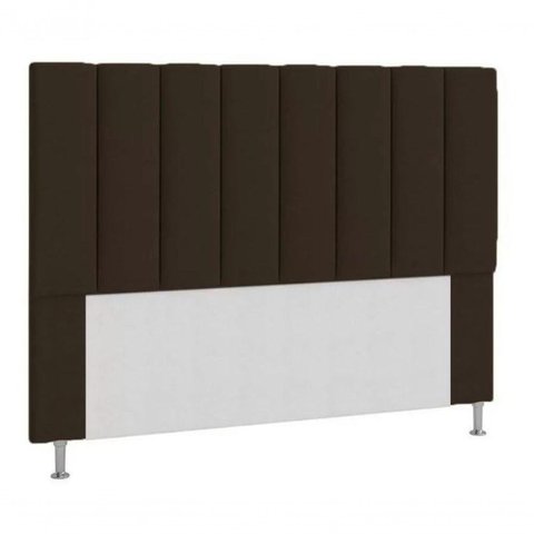 Cabeceira Estofada Cama Box King 195 Cm Marrom