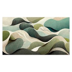 Quadro Decorativo Abstrato Ondas, Tela em Canvas na Horizontal Ideal para Ambiente de Sala de Estar - 1