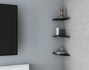 Ver imagem 1 de Prateleira/nicho Flutuante 30x30 Cms com Suporte Incluso Decore Prat-canto-25 - Preto