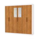 Ver imagem 2 de Guarda-Roupa Solteiro com Espelhos 6 Portas e 2 Gavetas 153cm Multimóveis CR35563 Branco/Madeirado