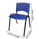 Ver imagem 2 de Cadeira Plástica Realplast 04 Pés - Azul - (Polipropileno) - 31205