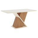 Ver imagem 2 de Mesa de Jantar 6 Lugares 160cm com Vidro Valena Nature/off H02 - Mpozenato