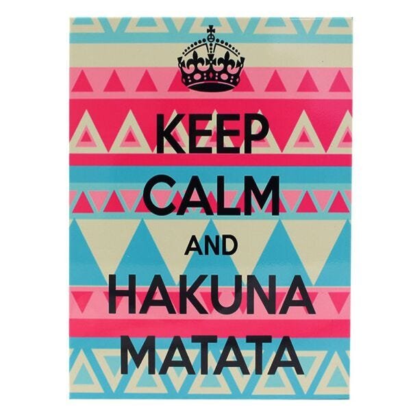 Quadro Metal 26x20 cm Keep Calm And Hakuna Matata - 1