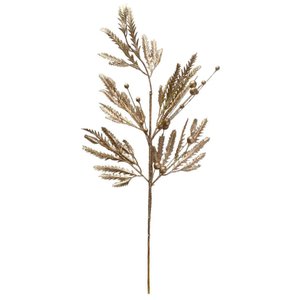 Galho Decorativo Dourado Folhagem 80cm