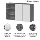 Ver imagem 3 de Armário Aéreo 100% Mdf 2 Portas com Nicho 120 Cm Luna Cinamomo/branco
