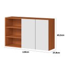 Ver imagem 4 de Armário Aéreo 100% Mdf 2 Portas com Nicho 120 Cm Luna Cinamomo/branco