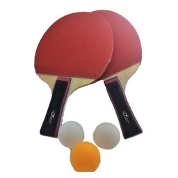 Raquete Ping Pong Tenis Mesa Cabo Anatômico Madeira Borracha - 1