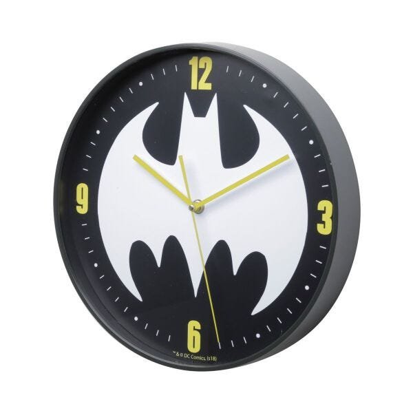 Relógio Parede Plastico Dc Or Batman Logo Preto/Branco 31,5x4x31,5cm - 2