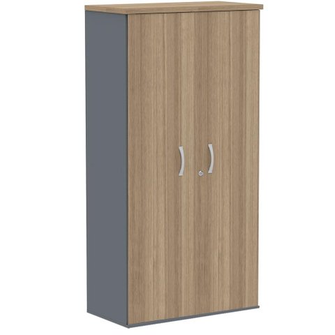 Armário Alto PE25 Pandin 79,20 cm (largura) MDP Cor Noce Naturalle e Grafito com Duas portas