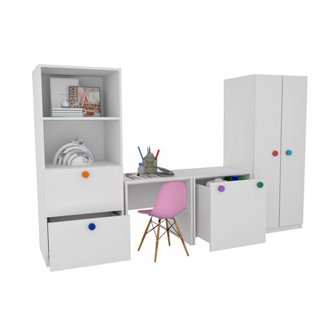 Kit Armário Montessoriano Rubi 100% Mdf + Eiffel Rosa