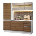 Ver imagem 3 de Armário de Cozinha Compacta 100% Mdf 170 Cm Branco/rustic/crema Smart Madesa 01