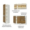 Ver imagem 5 de Armário de Cozinha Compacta 100% Mdf 170 Cm Branco/rustic/crema Smart Madesa 01