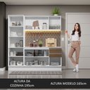 Ver imagem 7 de Armário de Cozinha Compacta 100% Mdf 170 Cm Branco/rustic/crema Smart Madesa 01