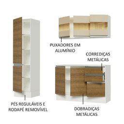 Armário de Cozinha Compacta 100% MDF 170 cm Branco/Rustic/Crema Smart Madesa 01 - 5