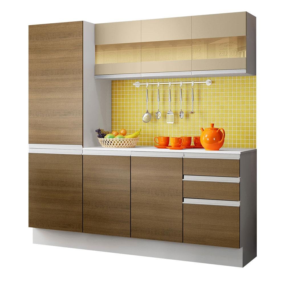 Armário de Cozinha Compacta 100% MDF 170 cm Branco/Rustic/Crema Smart Madesa 01 - 3