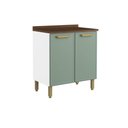 Ver imagem 1 de Balcão de Cozinha Bella 1 Porta C/ Tampo 80cm Verde - Bertolini