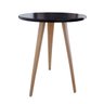 Mesa Redonda Lateral Canto Apoio Sala Quarto Pé Palito 68 Cm:preto - 2