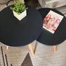 Mesa Redonda Lateral Canto Apoio Sala Quarto Pé Palito 68 Cm:preto - 4