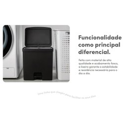 Lixeira de Pedal Trium 20 Litros com Duplo Compartimento ou - 3