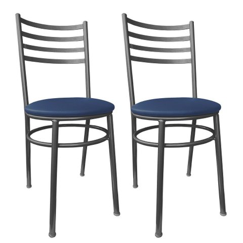 Kit Conjunto 2 Cadeiras para Cozinha Mesa Jantar Bar Lanchonete Restaurante Preta Estofado Oceano