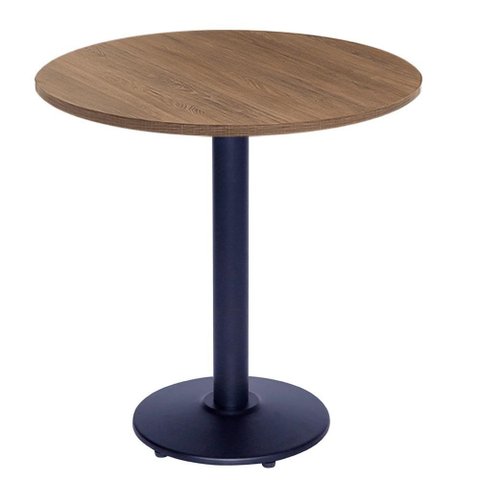 Mesa Bistrô Zeta 111,50 Cm (altura) com Tampo em Mdp Redonda 60 Cm Imbuia